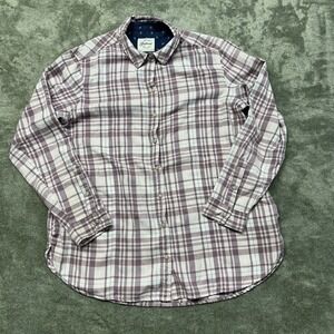 jachs girlfriend flannel‎ shirt Women's Large, With Pockets, Pink Plaid